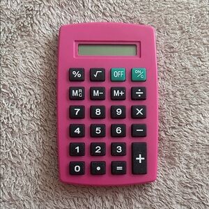 Pink Calculator with Black Buttons